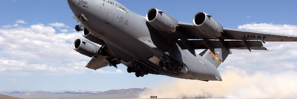 Transportowy, Boeing C-17 Globemaster III, Start, Samolot