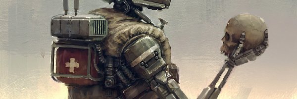 Rysunek, Czaszka, Robot