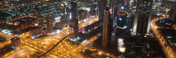 Dubaj, Noc, Miasto, Zjednoczone Emiraty Arabskie