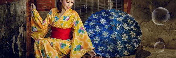 Parasolka, Kimono, Azjatka