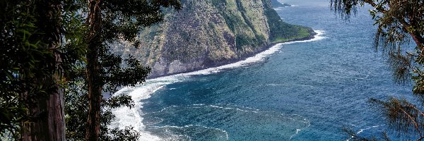 Wybrzeże, Hawaje, Dolina Waipio Valley, Morze