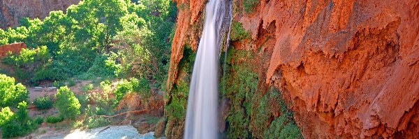 Stany Zjednoczone, Wielki Kanion Kolorado, Stan Arizona, Skały, Wodospad Havasu Falls