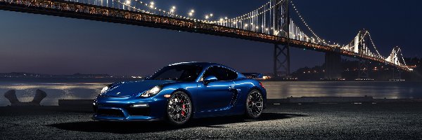 Most, 911, GT4, Noc, Porsche, Niebieskie