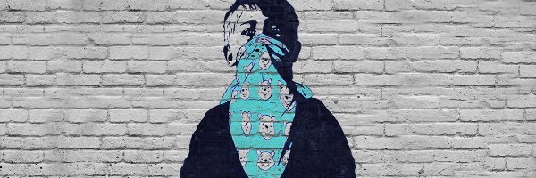 Chustka, Mur, Chłopiec, Street art, Ściana, Mural