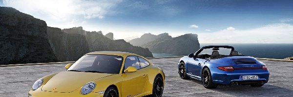 Żołty, Porsche, Niebieski, GTS, Carrera