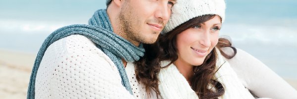 Mężczyzna, Zakochani, Kobieta, Moda, Czapki