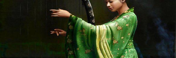 Harfa, Kimono, Kobieta