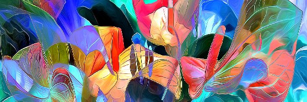 Fractalius, Kolorowe, Kwiaty