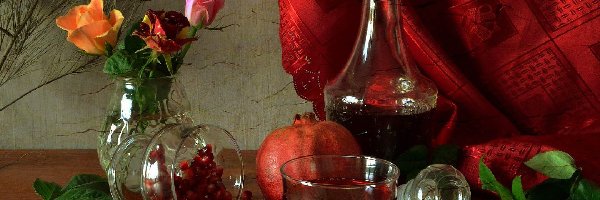 Granat, Róże, Nalewka, Kompozycja
