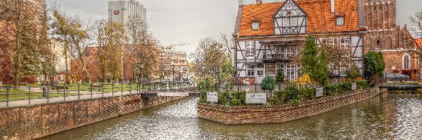 Budynki, HDR, Rzeka, Gdańsk