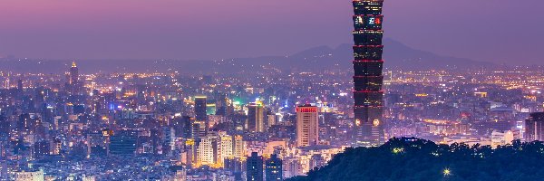 Taipei 101, Nocą, Miasto