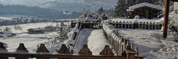 Zima, Zabudowania, Góry