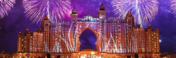 Dubaj, Fajerwerki, Hotel Atlantis The Palm, Zjednoczone Emiraty Arabskie