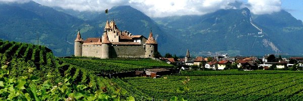 Region Chablais Vaudois, Winnice, Szwajcaria, Zamek Aigle Castle