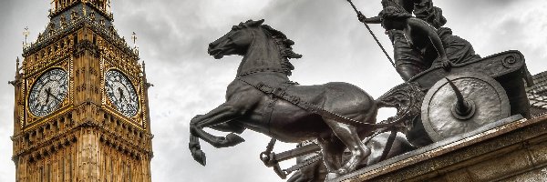 Anglia, Rzeźba Boadicea i jej córki, Londyn, Big Ben, Koń