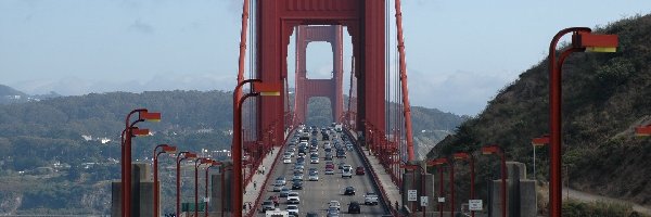 Most, Samochody, Golden Gate, Uliczny, Ruch