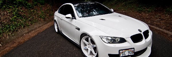 E92, BMW, Seria 3, Droga, Samochód, Biały