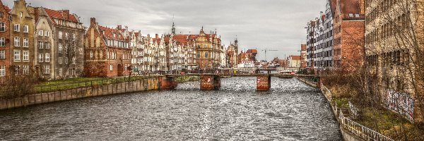 Rzeka, HDR, Kamienice, Gdańsk