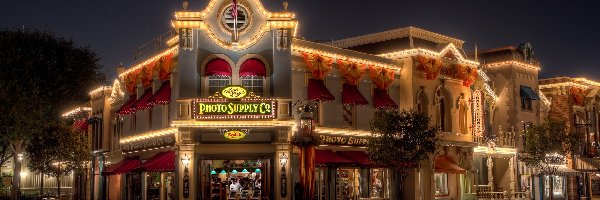 Disneyland, USA, Kalifornia, Miasto nocą