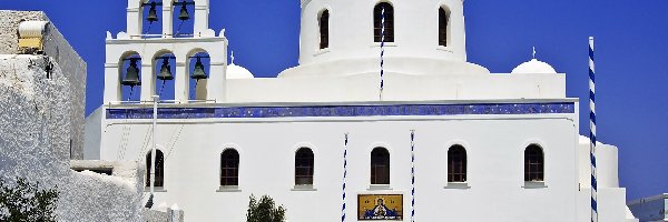 Grecja, Wioska Oia, Santorini, Dzwony, Cerkiew