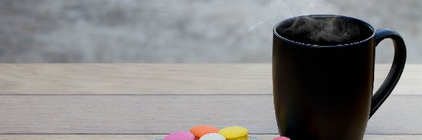 Kubek, Ciasteczka, Para, Deski, Makaroniki