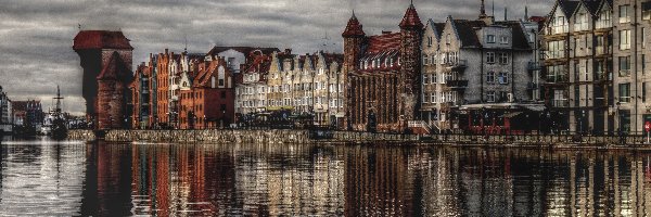 Gdańsk, Zabytkowe, Motława, HDR, Kamienice