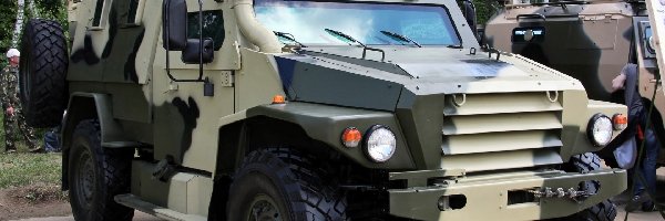 Wojskowy, Samochód, Las