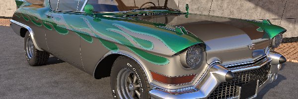 1957, 3D, Zabytkowy, Cadillac Eldorado Biarritz