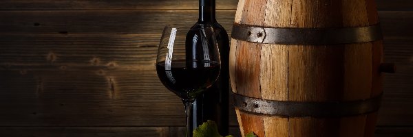 Wino, Beczka, Butelka, Kieliszek