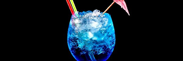 Lód, Parasolka, Słomki, Drink