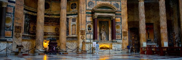 Rzym, Panteon, Włochy, Wnętrze, Kościół