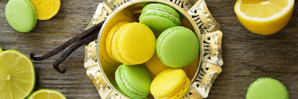 Ciasteczka, Limonki, Makaroniki, Taca, Cytryny