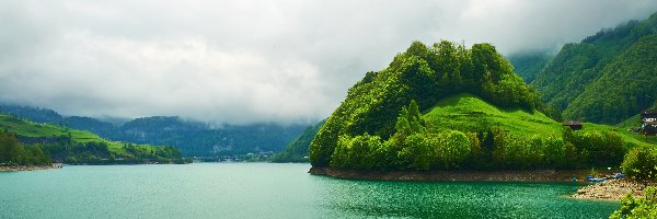 Górskie, Szwajcaria, Jezioro, Szmaragdowe