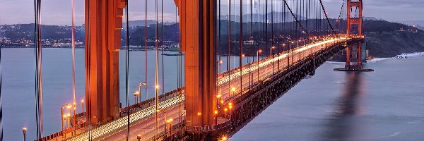 San Francisco, Cieśnina Golden Gate, Most Golden Gate Bridge, Stany Zjednoczone, Stan Kalifornia