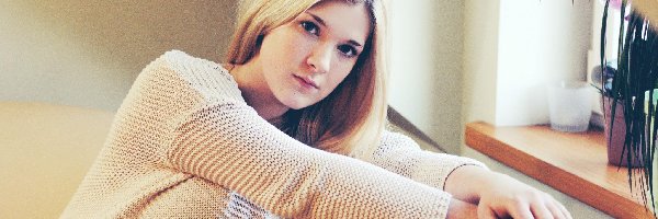 Sweter, Blondynka, Kobieta
