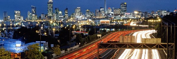 Nocą, Auckland, Panorama