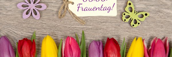 Dzień Kobiet, Kartka, Tulipany