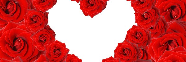 Czerwone, Serce, Róże, Walentynka, Miłosne