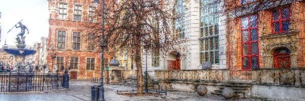 Kamienice, Plac, Zabytkowe, HDR, Stare Miasto, Gdańsk