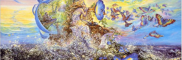 Patefon, Josephine Wall, Motyle, Kobieta