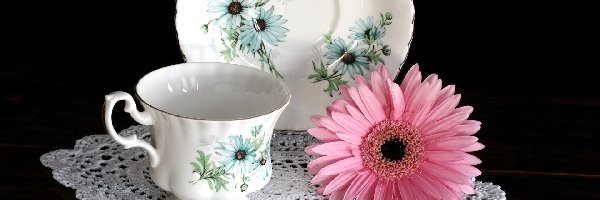 Gerbera, Różowa, Porcelana