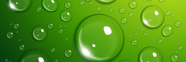 Bąble wodne, Zielone tło