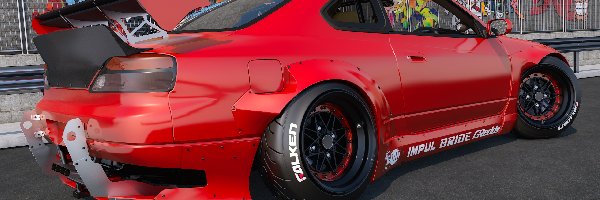 Bok, Nissan Silvia S15 Rocket Bunny, Czerwony