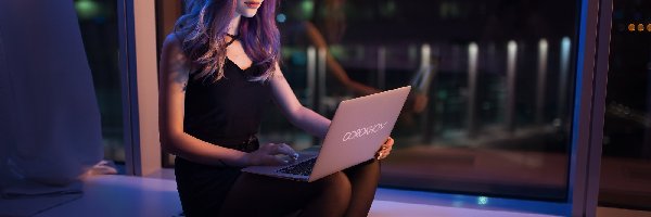 Laptop, Noc, Okno, Galina Rover
