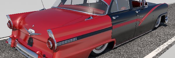 Czerwono-czarny, 1956, Ford Fairlane Town Sedan, Zabytkowy