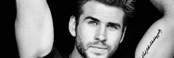 Aktor, Tatuaż, Czarno-białe, Liam Hemsworth