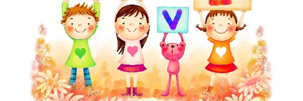 Walentynki, Grafika 2D, Miłość, Dzieci