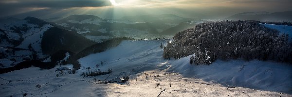 Zima, Góry Jura, Szwajcaria