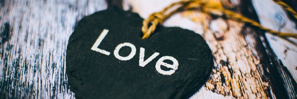 Czarne, Sznurek, Serce, Love, Napis