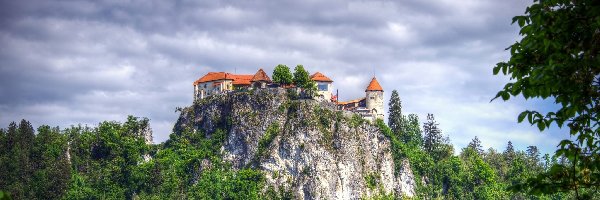 Miejscowość Bled, Skała, Słowenia, Zamek Bled